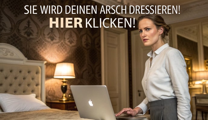 Eine Onlineherrin erwartet ihren Sklaven in der Cam